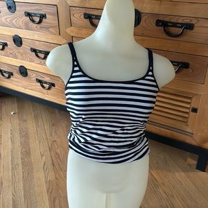 J Crew striped navy and black tank size small with built in bra
